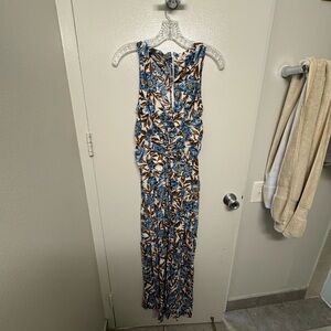 Madewell Floral Maxi Dress - Blue and Brown